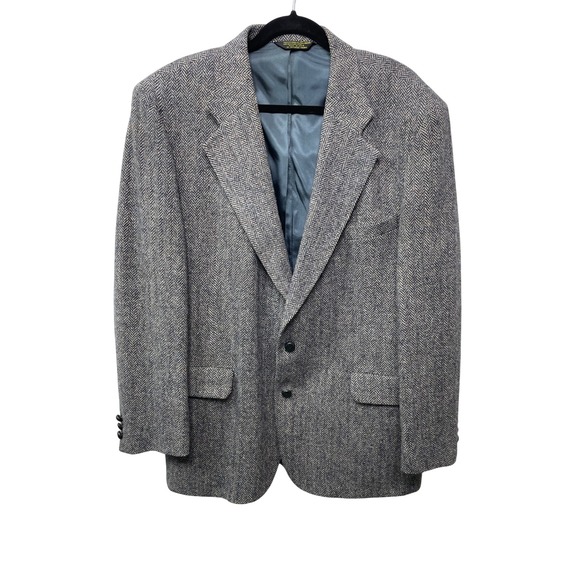 Harris Tweed Other - Anderson Little Blazer Harris Tweed 100% Wool Herringbone USA Leather Button 44
